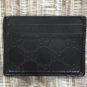 Gucci Embossed Black Card Holder